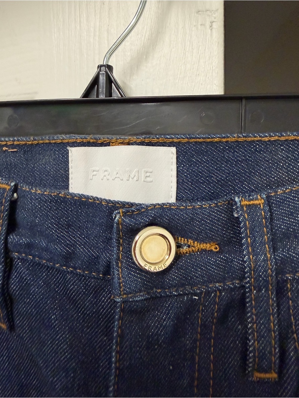 FRAME Le Italien Barrel Jeans Rinse Dark Wash Cotton Denim Size 26 - Picture 3 of 12
